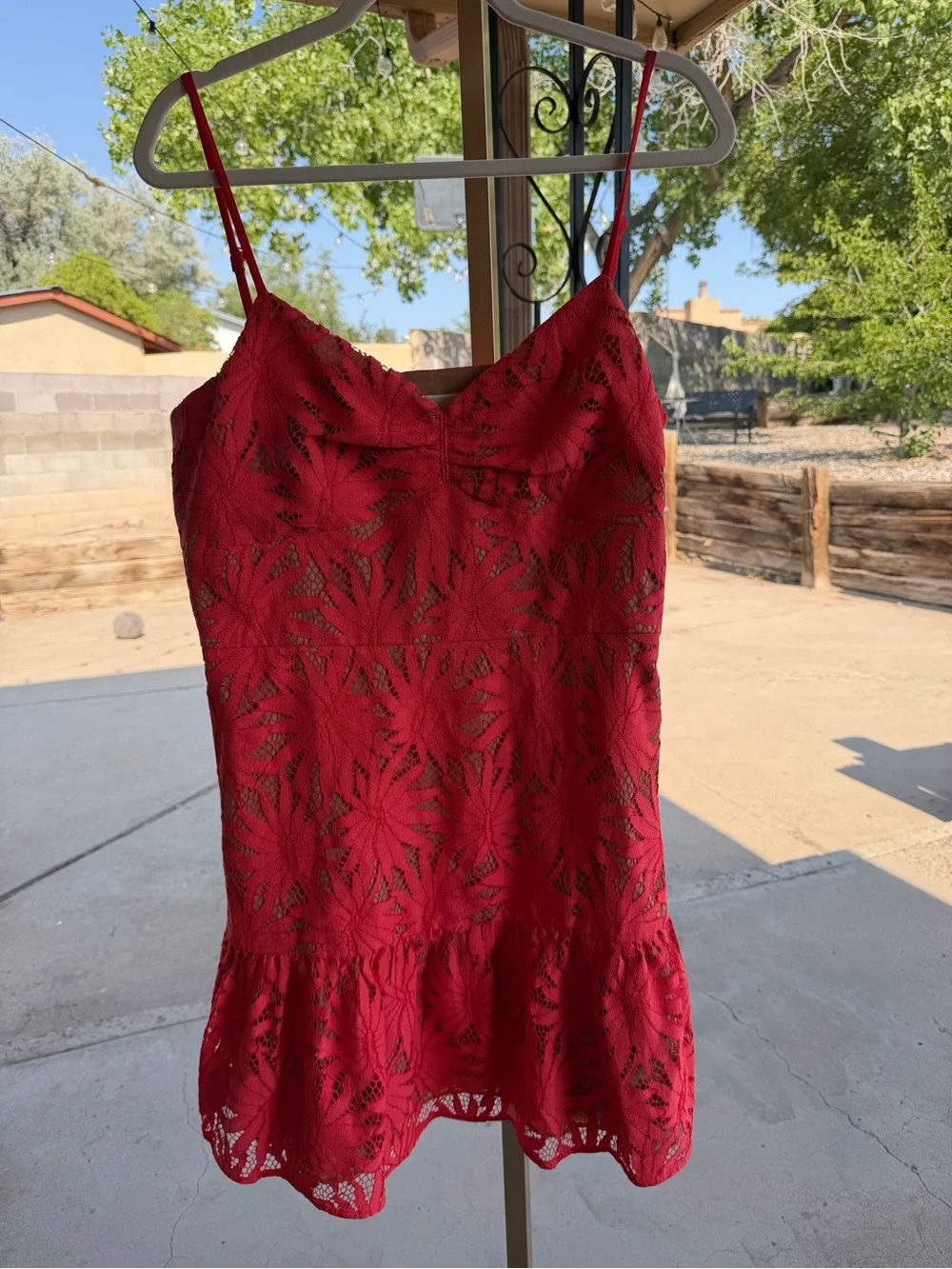 Michael Kors Coral Lace Sangria Mini Dress